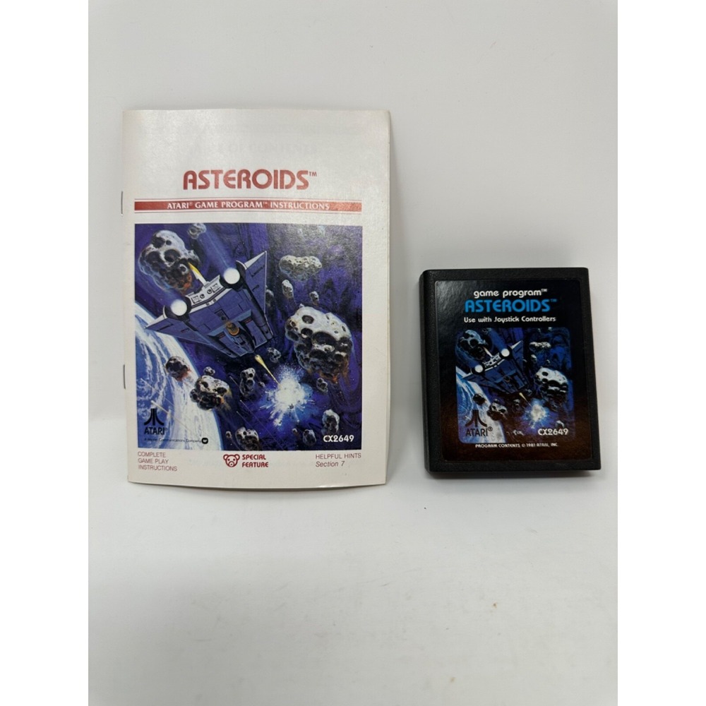 1981 Atari Asteroids video game Atari 2600 With Original Manual O6